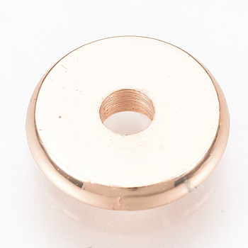 Brass Spacer Beads, Disc, Rose Gold, 4x1.6mm, Hole: 1.5mm