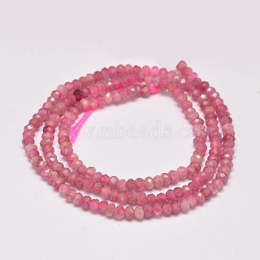 Faceted Rondelle Natural Tourmaline Bead Strands(G-F289-45)-2