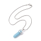 Bullet Shape Synthetic Luminous Stone Pendant Necklace with Brass Snake Chains(NJEW-JN04601)-5