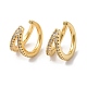 Clear Cubic Zirconia Double Line Cuff Earrings(EJEW-R150-14G)-1