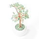 Natürliche grüne Aventurin-Chips mit messingumwickeltem Geldbaum aus Draht auf Keramikvasen als Dekoration(DJEW-B007-02A)-3