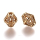 Hollow Brass Micro Pave Clear Cubic Zirconia Beads(ZIRC-L075-65A-G)-1