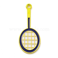 Alloy Enamel Pendants, Golden, Badminton Racket, 38x16x1.5mm, Hole: 2mm(FIND-Z044-02D)