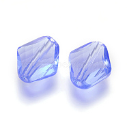 Imitation Austrian Crystal Beads, Grade AAA, Faceted, Rhombus, Cornflower Blue, 14~14.5x12x5~7mm, Hole: 0.9~1mm(SWAR-F080-12x14mm-14)