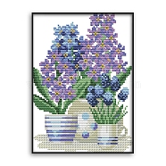 Flower Pattern DIY Cross Stitch Beginner Kits, Stamped Cross Stitch Kit, Including 11CT Printed Cotton Fabric, Embroidery Thread & Needles, Instructions, Colorful, Fabric: 320x225x1mm(DIY-NH0001-03)