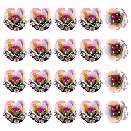 Cloth & Rhinestone Flower Ornament Accessories, Sew On Patches, Appliques, Colorful, 22x15mm(DIY-WH0302-80)