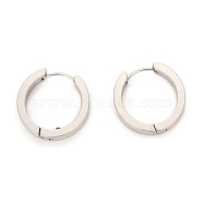 304 Stainless Steel Huggie Hoop Earrings, Hypoallergenic Earrings, Thick Hoop Earrings, Ring Shape, Stainless Steel Color, 20x4mm, Pin: 1mm(EJEW-O087-09G-P)