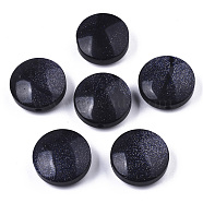 Synthetic Blue Goldstone Beads, Flat Round, 26~27x12mm, Hole: 2.5mm(G-N0326-016)