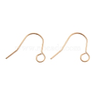 304 Stainless Steel Earring Hooks, Ear Wire with Horizontal Loop, Rose Gold, 20 Gauge, 24x29x1mm, Hole: 5mm, Pin: 0.8mm(STAS-B047-31RG)
