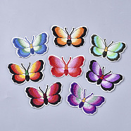 Computerized Embroidery Cloth Iron On/Sew On Patches, Costume Accessories, Appliques, Butterfly, Mixed Color, 46x71x1.5mm, about 9colors, 1color/10pcs, 90pcs/bag(AJEW-S076-005)