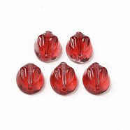 Transparent Glass Beads, Rabbit, Red, 14x12x8mm, Hole: 1.4mm(GLAA-Q092-06-D01)