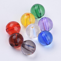Transparent Acrylic Beads, Round, Mixed Color, 12x11.5mm, Hole: 1.7mm, about 500pcs/500g(TACR-Q255-12mm-V)