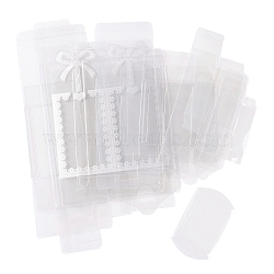 Folding PVC Storage Gift Box, Rectangle, Clear, 4.95~24.1x4.2~14x1.3~10cm(CON-XCP0001-93)