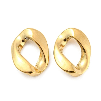 304 Stainless Steel Linking Rings, Twisted Oval, Real 18K Gold Plated, 19x14x3.5mm, Inner Diameter: 11x7mm