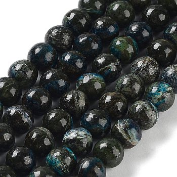 Natural Silver Line Jasper Beads Strands, Round, 6mm, Hole: 0.8mm, about 65pcs/strand, 15.55''(39.5cm)