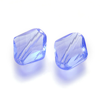 Imitation Austrian Crystal Beads, Grade AAA, Faceted, Rhombus, Cornflower Blue, 14~14.5x12x5~7mm, Hole: 0.9~1mm