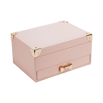 Imitation Leather Jewelry Box, for Pendant, Ring and Bracelet Packaging Box, Pink, 23x17x12cm