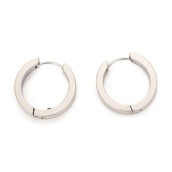 304 Stainless Steel Huggie Hoop Earrings, Hypoallergenic Earrings, Thick Hoop Earrings, Ring Shape, Stainless Steel Color, 20x4mm, Pin: 1mm