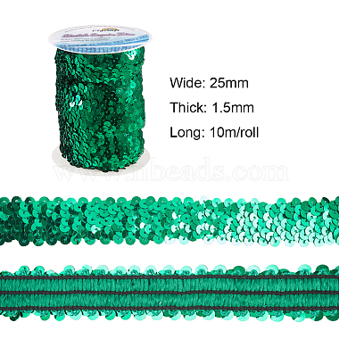 Plastic Paillette Elastic Beads(PVC-OC0001-01G)-2