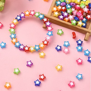 300Pcs 10 Colors Star Acrylic Beads(TACR-YW0001-93)-4