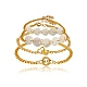 Brass Charm Bracelets & Curb Chain Bracelets Sets(BJEW-SZ0001-005G)-8