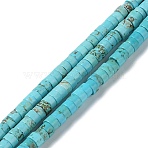 Natural Howlite Beads Strands, Dyed, Flat Round/Disc, Heishi Beads, 4x2~2.5mm, Hole: 0.8mm, about 160~163pcs/strand, 14.96~15.12''(38~38.4cm)(X-G-E604-A02-B)
