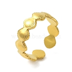 Ocean Beach Series 304 Stainless Steel Cuff Ring, Real 18K Gold Plated, Inner Diameter: 18mm, 6mm wide(RJEW-Q820-02B)