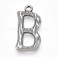 Brass Pendants, Letter A~Z, Letter B, 23x11.5x3mm, Hole: 1.6mm(KK-N254-218P-B)