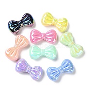 UV Plated Acrylic Beads, Iridescent, Bowknot, Mixed Color, 17x31.5x9mm, Hole: 3mm(SACR-G034-08)