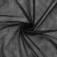 Polyester Mesh Fabrics, for Hat Decoration, Skirts Decoration Making, Black, 59-1/8 inch(1500mm), about 1.6404 Yards(150cm)/sheet(SRIB-WH0011-185)