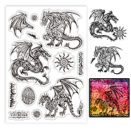 Custom Summer Theme PVC Plastic Clear Stamps, for DIY Scrapbooking, Photo Album Decorative, Cards Making, Dragon, 160x110mm(DIY-WH0631-0142)