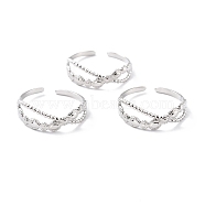 304 Stainless Steel Finger Rings, Cuff Rings, Long-Lasting Plated, Horse Eye, Stainless Steel Color, US Size 7 1/4(17.5mm), 1.5~6.5mm(RJEW-L102-43P)
