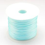 Nylon Thread, Rattail Satin Cord, Light Sky Blue, 1.5mm, about 49.21 yards(45m)/roll(NWIR-R033-1.5mm-02)