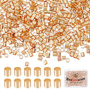 1000Pcs Brass Crimp Beads, Nickel Free, Tube, Real 18K Gold Plated, 2x2mm, Hole: 1.5mm(KK-BBC0004-49)