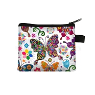 Polyester Wallets, Rectangle with Butterfly Pattern Makeup Bags, Colorful, 11x13.5cm(PW-WG33E70-01)