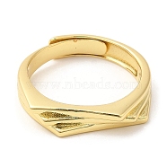 Rack Plating Brass Adjustable Ring for Women, Lead Free & Cadmium Free, Long-Lasting Plated, Real 18K Gold Plated, 3.5~4.5mm, Inner Diameter: 18mm(RJEW-Q770-27G)