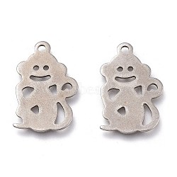 304 Stainless Steel Pendants, Monkey, Stainless Steel Color, 19x12x0.7mm, Hole: 1.4mm(STAS-O136-16P)