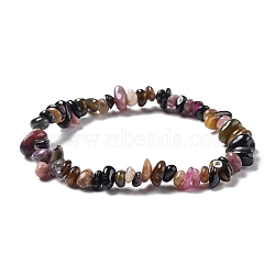 Chips Natural Tourmaline Beaded Stretch Bracelets, Inner Diameter: 2-1/8 inch(5.5cm)(X-BJEW-JB05333)