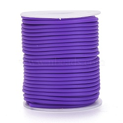 Hollow Pipe PVC Tubular Synthetic Rubber Cord, Wrapped Around White Plastic Spool, Mauve, 3mm, Hole: 1.5mm, about 27.34 yards(25m)/roll(RCOR-R007-3mm-18)