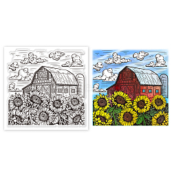 PVC Plastic Stamps, for DIY Scrapbooking, Photo Album Decorative, Cards Making, Stamp Sheets, Film Frame, Sunflower, 15x15cm(DIY-WH0372-0061)