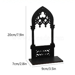 Gothic Wood Candlestick, Black, 90x72x200mm, 2pcs/set(PW-WGA6AEA-02)