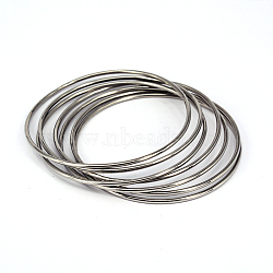 304 Stainless Steel Buddhist Bangles, Stainless Steel Color, 2-1/2 inch(6.4cm)(X-BJEW-O115-63)