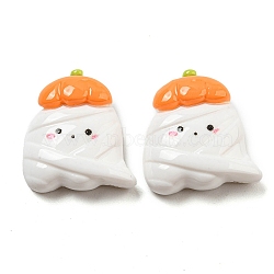 Halloween Opaque Resin Decoden Cabochons, White, Ghost, 23.5x20.5x7mm(CRES-H002-02A)