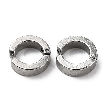 201 Stainless Steel Cuff Earring, Ring, Stainless Steel Color, 13.5x13.5x4mm