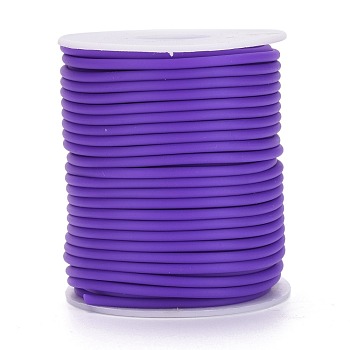 Hollow Pipe PVC Tubular Synthetic Rubber Cord, Wrapped Around White Plastic Spool, Mauve, 3mm, Hole: 1.5mm, about 27.34 yards(25m)/roll