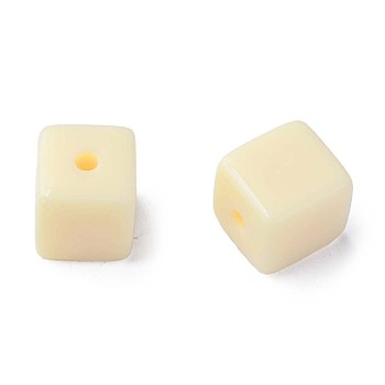 Opaque Acrylic Beads, Cube, PeachPuff, 10.5x9.5x9.5mm, Hole: 2mm, about 490pcs/500g
