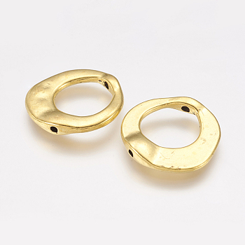 Tibetan Style Alloy Irregular Ring Bead Frames, Cadmium Free & Lead Free, Antique Golden, 20.5x20.5x3mm, Hole: 12mm