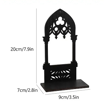 Gothic Wood Candlestick, Black, 90x72x200mm, 2pcs/set