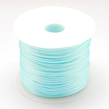 Nylon Thread, Rattail Satin Cord, Light Sky Blue, 1.5mm, about 49.21 yards(45m)/roll