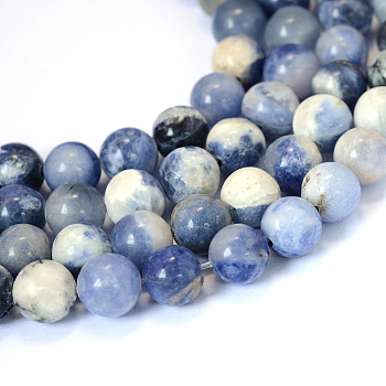 Natural Sodalite Round Bead Strands, 8~8.5mm, Hole: 1mm, about 45~48pcs/strand, 15 inch